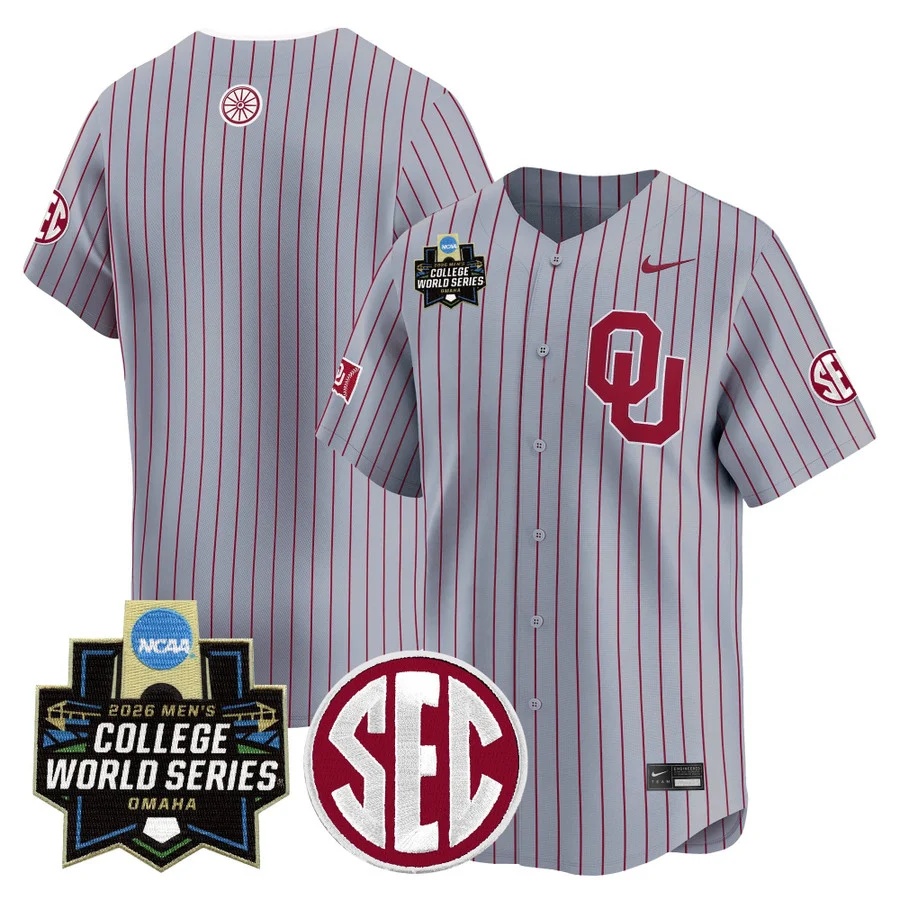 Men's Oklahoma Sooners 2026 World Series Vapor Premier Limited Jersey GRAY2 BLANK