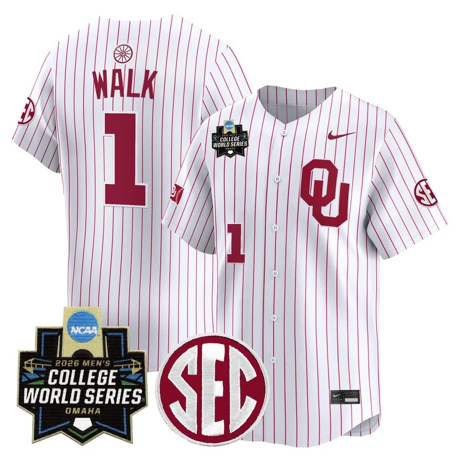 Men's Oklahoma Sooners 2026 World Series Vapor Premier Limited Jersey WHITE #1 JASON WALK