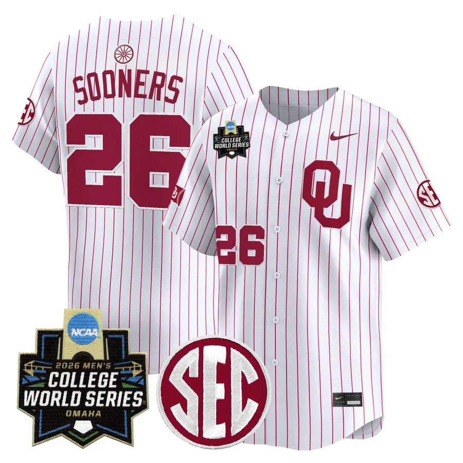 Men's Oklahoma Sooners 2026 World Series Vapor Premier Limited Jersey WHITE #26 SOONERS