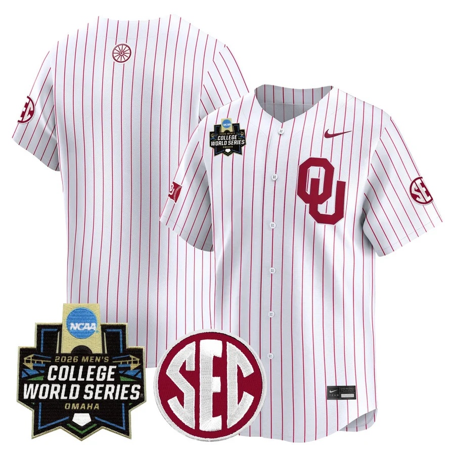 Men's Oklahoma Sooners 2026 World Series Vapor Premier Limited Jersey WHITE BLANK