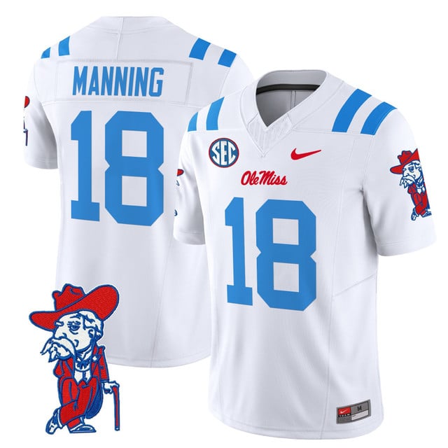 Men's Ole Miss Rebels 2025 Vapor Limited Jersey V2 #18 Archie Manning