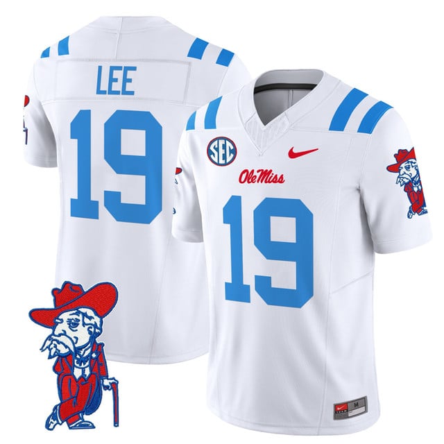 Men's Ole Miss Rebels 2025 Vapor Limited Jersey V2 #19 Cayden Lee