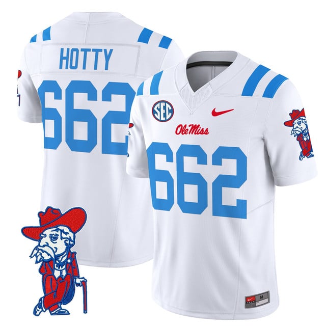 Men's Ole Miss Rebels 2025 Vapor Limited Jersey V2 #662 Hotty