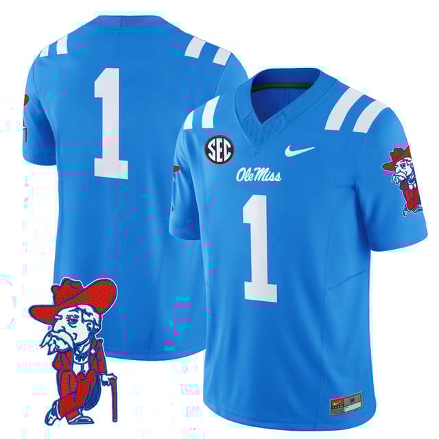 Men's Ole Miss Rebels 2025 Vapor Limited Jersey V2 blue #1