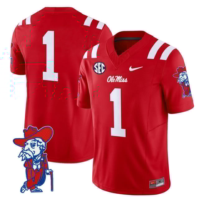 Men's Ole Miss Rebels 2025 Vapor Limited Jersey V2 red #1