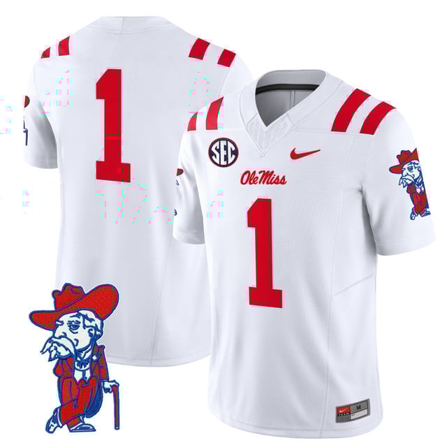 Men's Ole Miss Rebels 2025 Vapor Limited Jersey V2 white #1