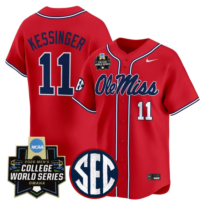 Men's Ole Miss Rebels 2026 World Series Vapor Premier Limited Jersey #11 DON KESSINGER