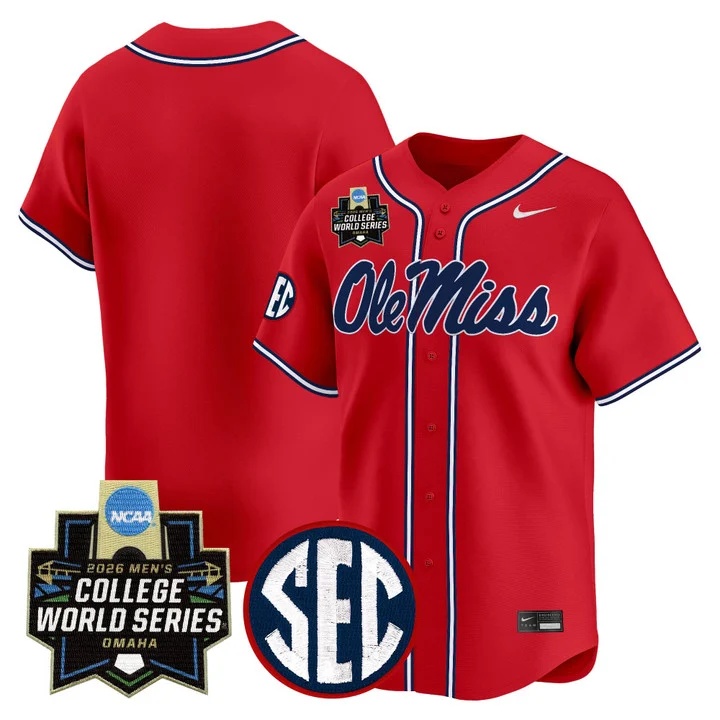 Men's Ole Miss Rebels 2026 World Series Vapor Premier Limited Jersey BLANK