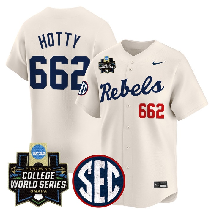 Men's Ole Miss Rebels 2026 World Series Vapor Premier Limited Jersey CREAM #662 HOTTY