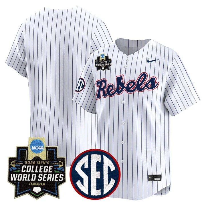 Men's Ole Miss Rebels 2026 World Series Vapor Premier Limited Jersey WHITE BLANK