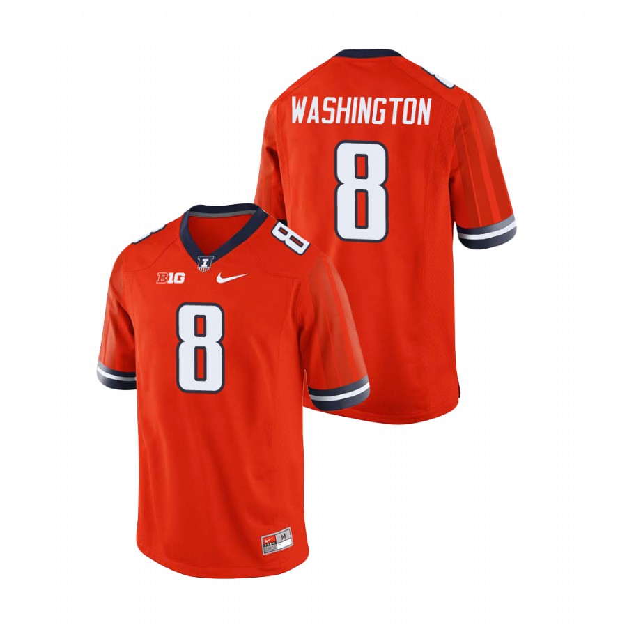 Men's Orange Illinois Fighting Illini Casey Washington College Football Jersey