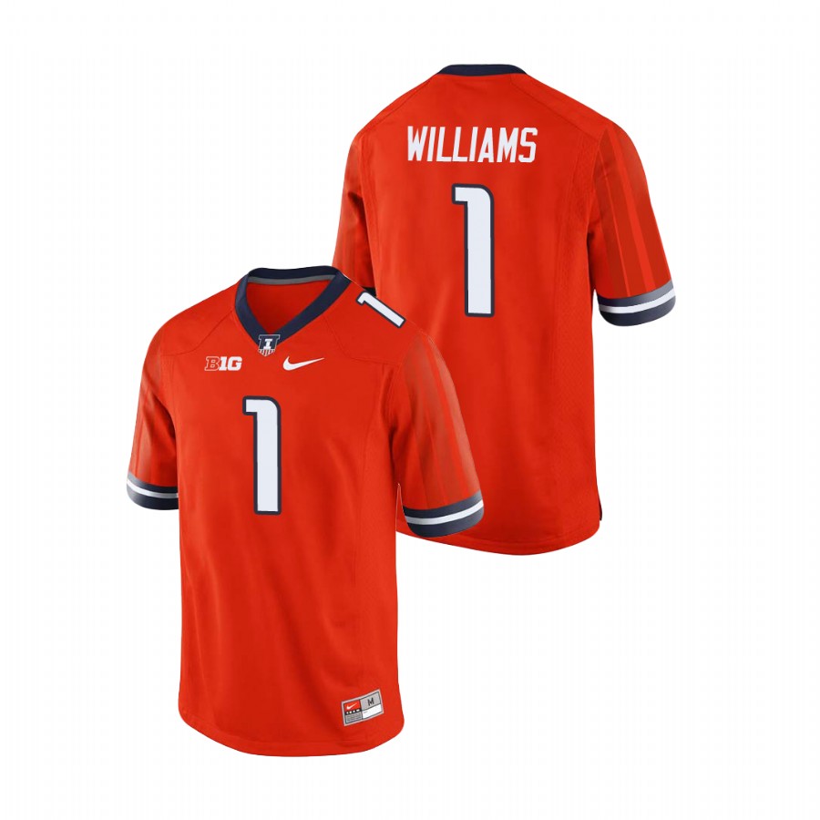 Men's Orange Illinois Fighting Illini Isaiah Williams College Football Jersey