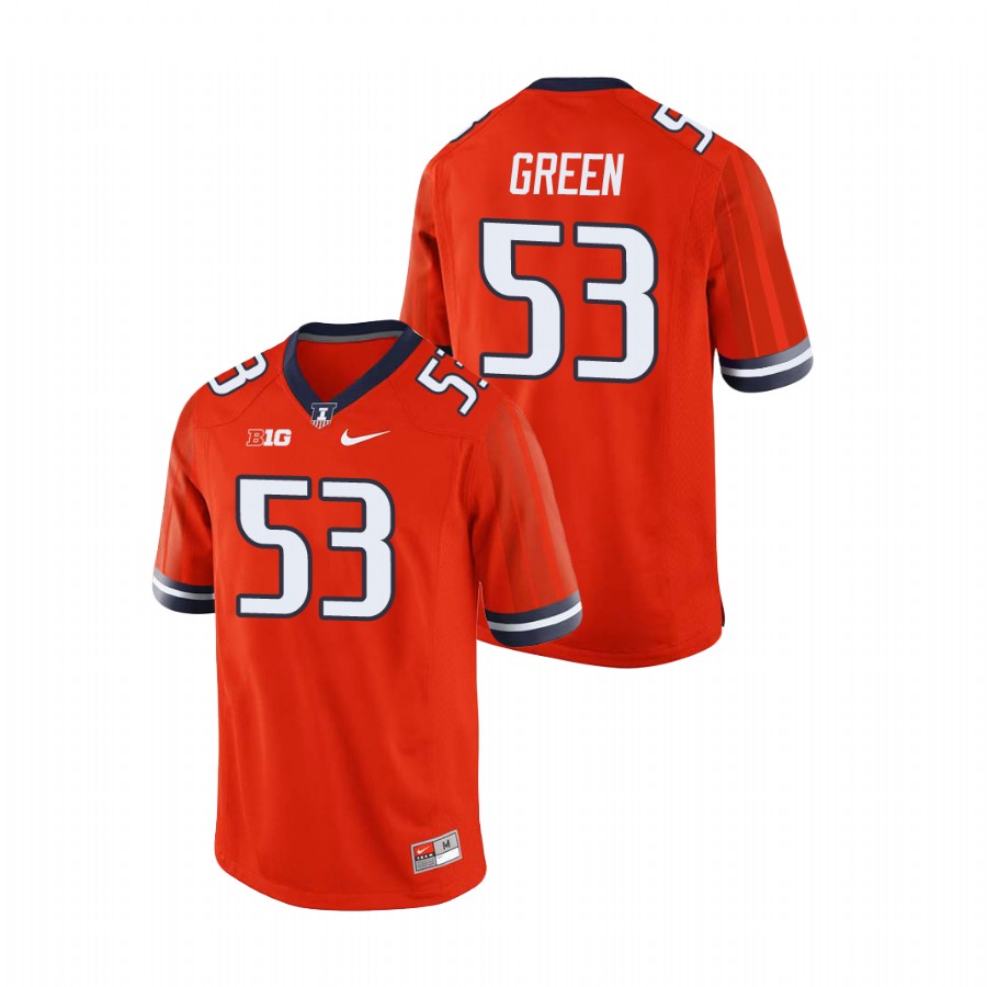 Men's Orange Illinois Fighting Illini Kendrick Green College Football Jersey