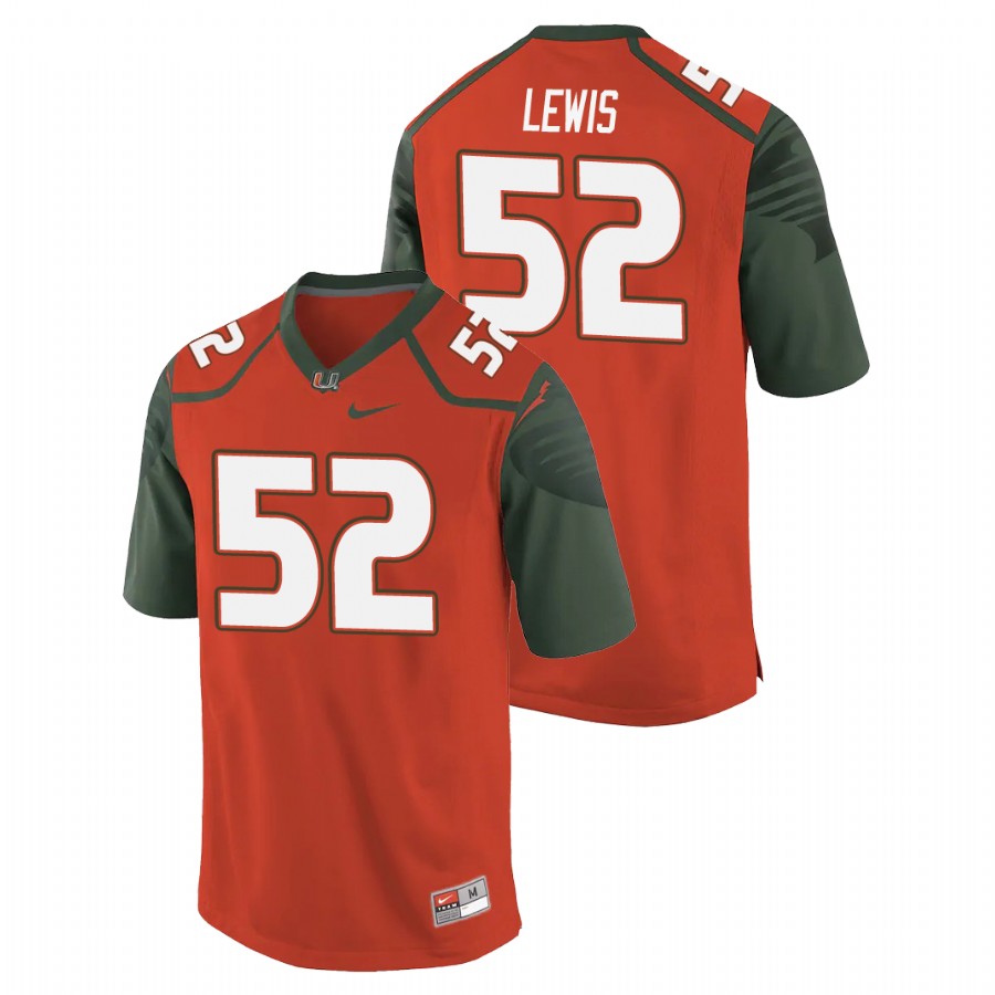 Men's Orange Miami Hurricanes Ray Lewis Replica College Football Jersey Men's Jersey Miami Hurricanes Orange Ray Lewis Replica College Football Jersey