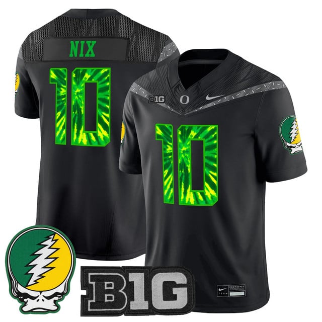 Men's Oregon Ducks 2025 Grateful Ducks Vapor Limited Jersey #10 Bo Nix
