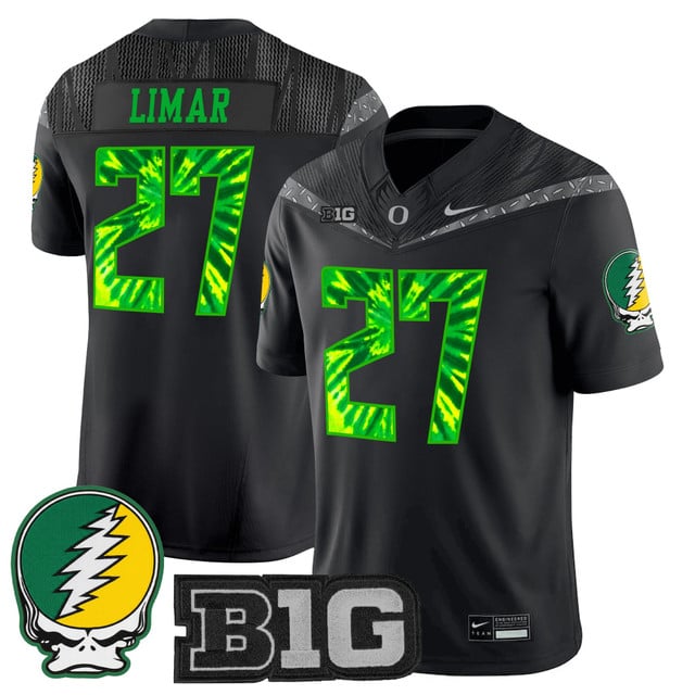 Men's Oregon Ducks 2025 Grateful Ducks Vapor Limited Jersey #27 Jayden Limar