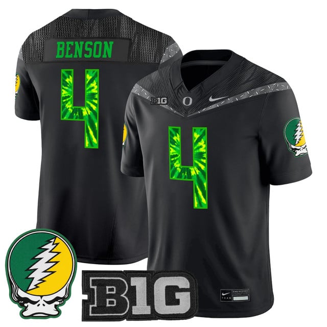 Men's Oregon Ducks 2025 Grateful Ducks Vapor Limited Jersey #4 Malik Benson