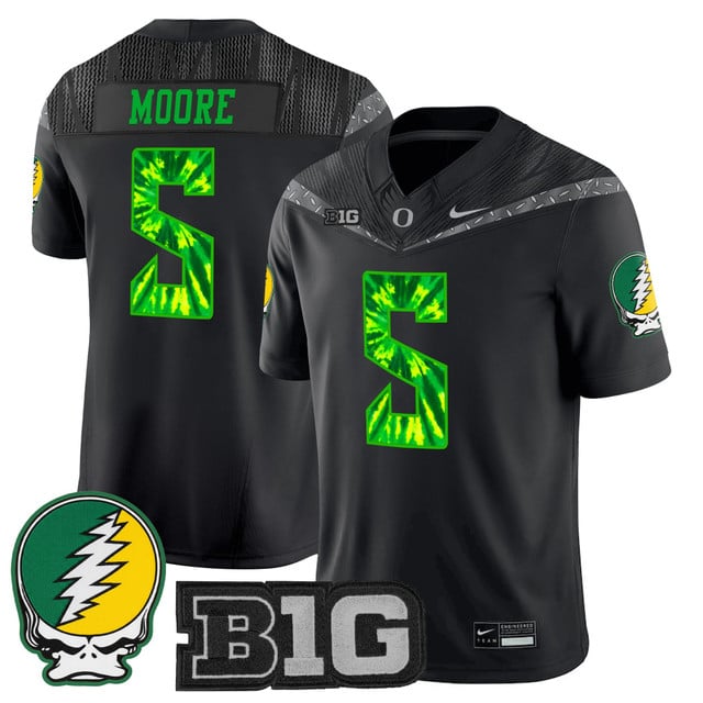 Men's Oregon Ducks 2025 Grateful Ducks Vapor Limited Jersey #5 Dante Moore