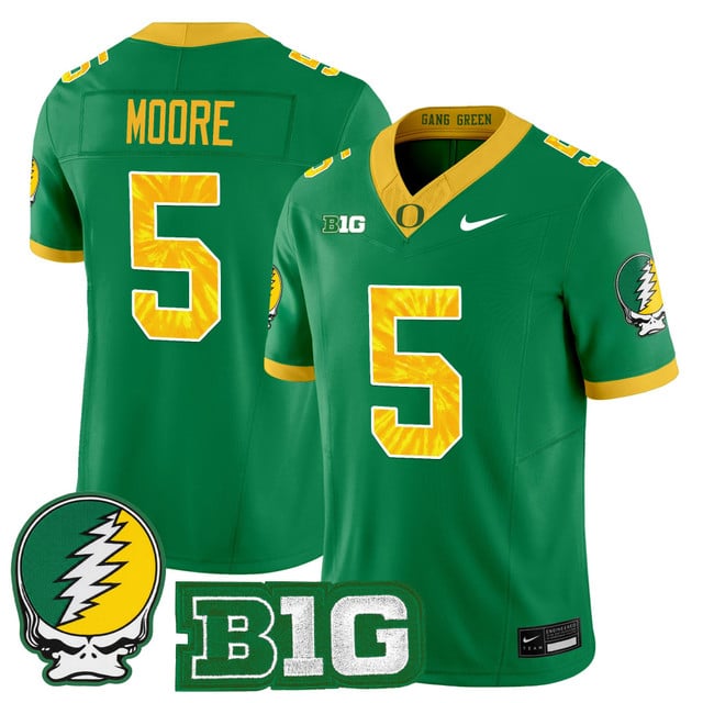 Men's Oregon Ducks 2025 Grateful Ducks Vapor Limited Jersey geen #5 Dante Moore