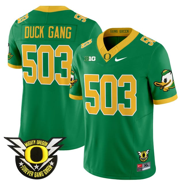 Men's Oregon Ducks 2025 Vapor Limited Jersey V2 green #503 Duck Gang