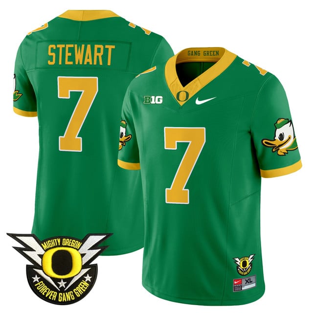 Men's Oregon Ducks 2025 Vapor Limited Jersey V2 green #7 Evan Stewart