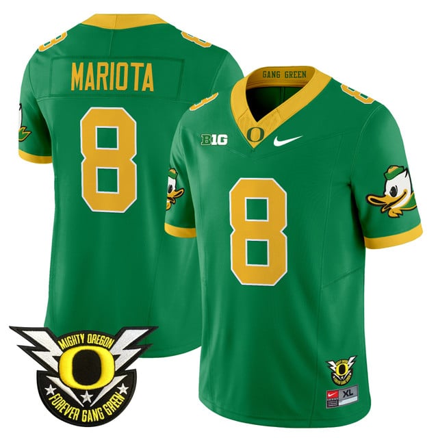 Men's Oregon Ducks 2025 Vapor Limited Jersey V2 green #8 Marcus Mariota
