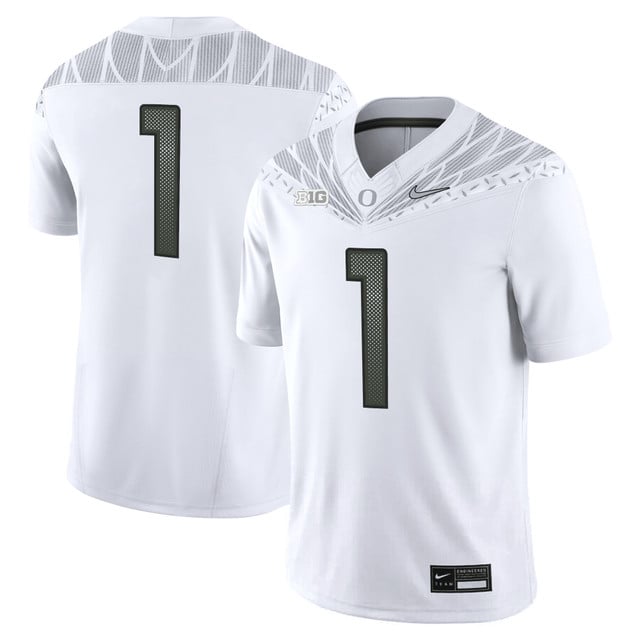 Men's Oregon Ducks 2025 Vapor Limited Jersey V2 white #1