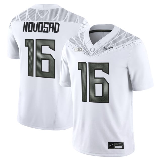 Men's Oregon Ducks 2025 Vapor Limited Jersey V2 white #16 Austin Novosad