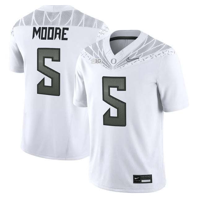 Men's Oregon Ducks 2025 Vapor Limited Jersey V2 white #5 Dante Moore