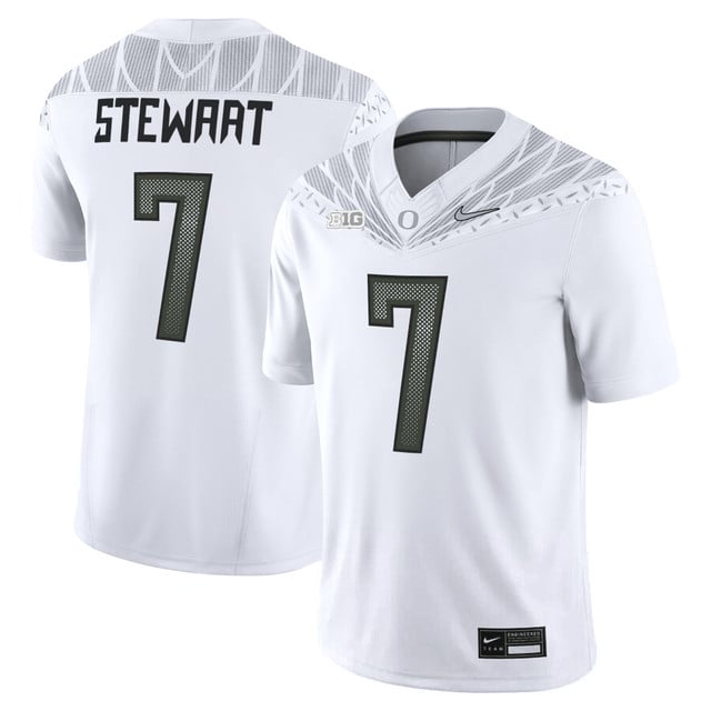 Men's Oregon Ducks 2025 Vapor Limited Jersey V2 white #7 Evan Stewart