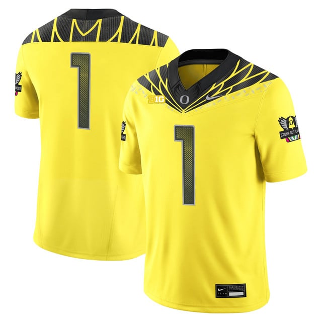 Men's Oregon Ducks 2025 Vapor Limited Jersey V2 yellow #1