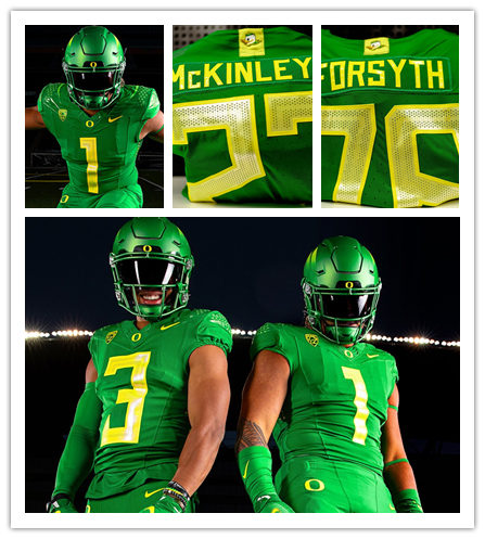 Men's Oregon Ducks Custom Nike 2021 Green College Football Uniforms Jersey 