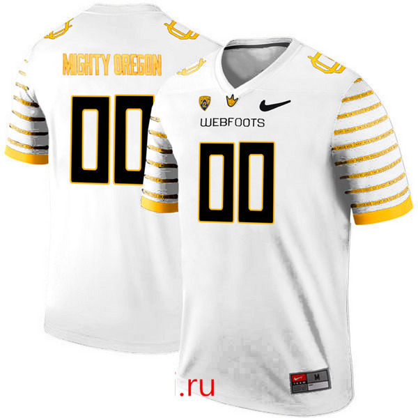 Men's Oregon Ducks Spring Game 2016 Customized 00 Webfoot 100th Rose Bowl Game Elite Jersey - White