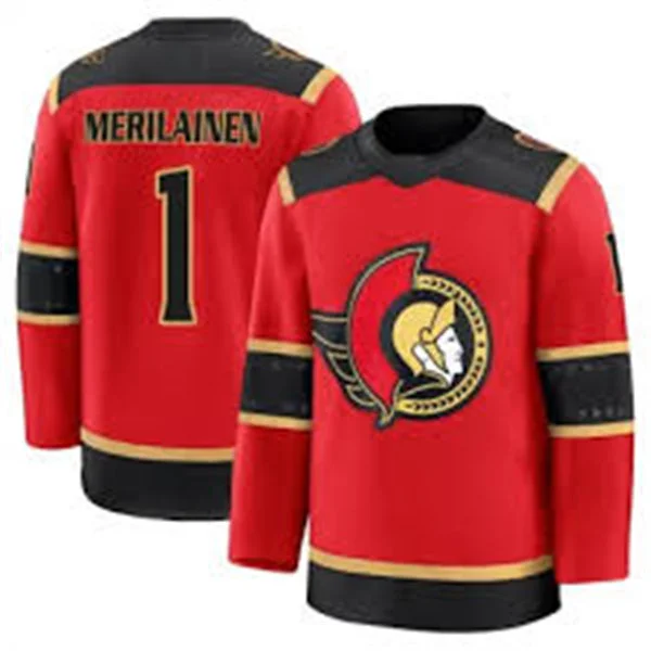 Men's Ottawa Senators #1 Leevi Merilainen Fanatics 2026 Red Alternate Premium Jersey 
