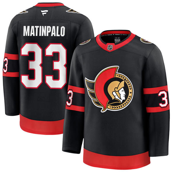 Men's Ottawa Senators #33 Nikolas Matinpalo Fanatics Home Black Player Jersey 