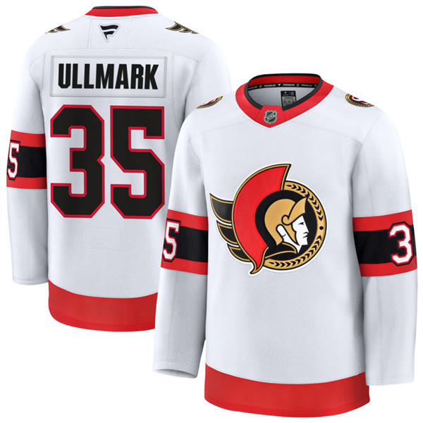 Men's Ottawa Senators #35 Linus Ullmark Fanatics White Away Premium Jersey 