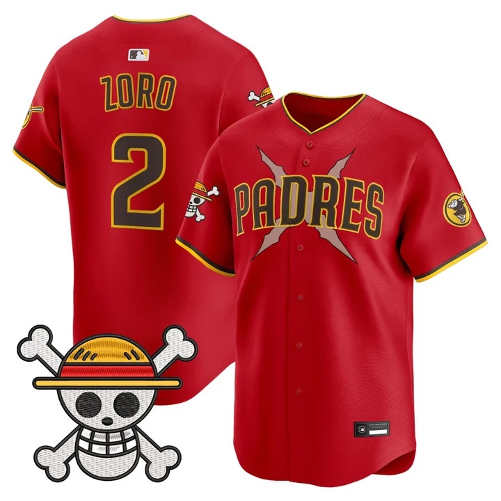 Men's Padres x One Piece Vapor Premier Limited Jersey #2 Zoro