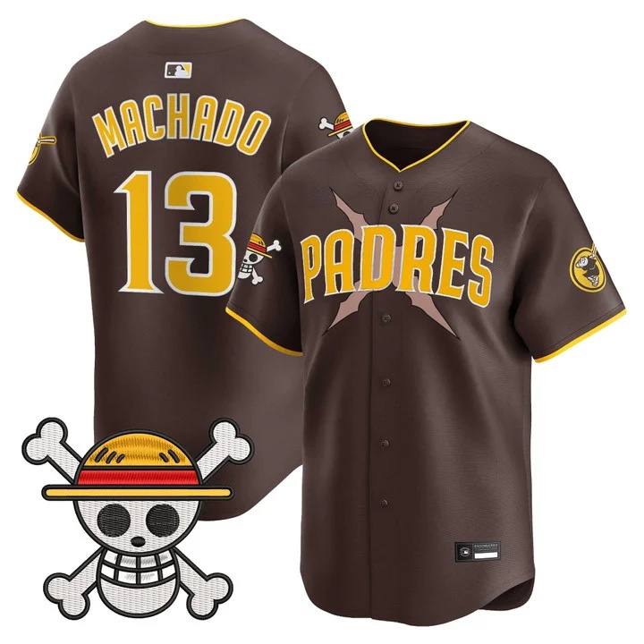 Men's Padres x One Piece Vapor Premier Limited Jersey brown #13 Manny Machado