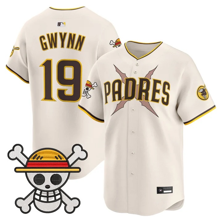Men's Padres x One Piece Vapor Premier Limited Jersey cream #19 Tony Gwynn