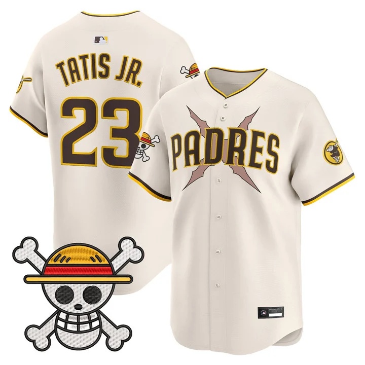 Men's Padres x One Piece Vapor Premier Limited Jersey cream #23 Fernando Tatis Jr.