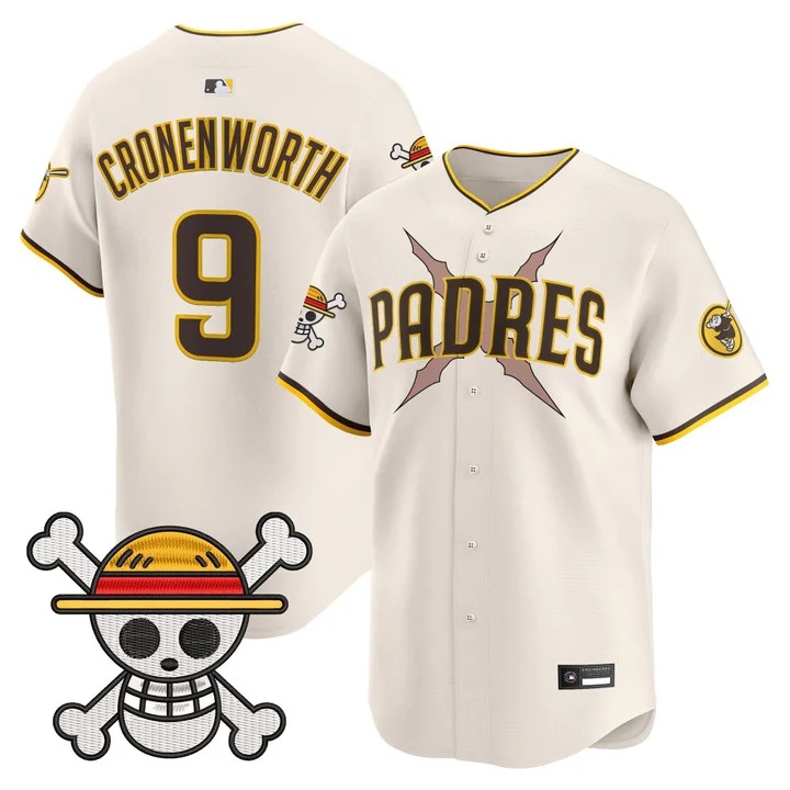 Men's Padres x One Piece Vapor Premier Limited Jersey cream #9 Jake Cronenworth