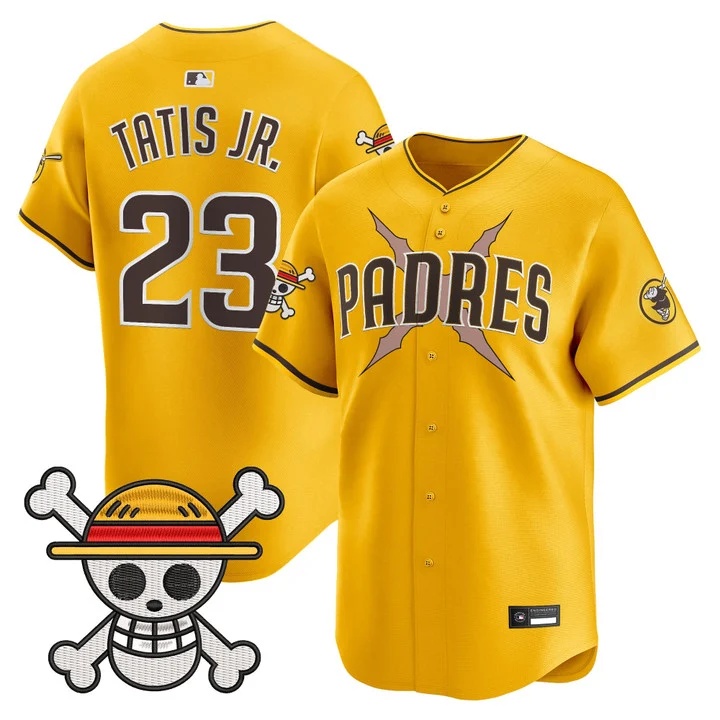 Men's Padres x One Piece Vapor Premier Limited Jersey gold #23 Fernando Tatis Jr.