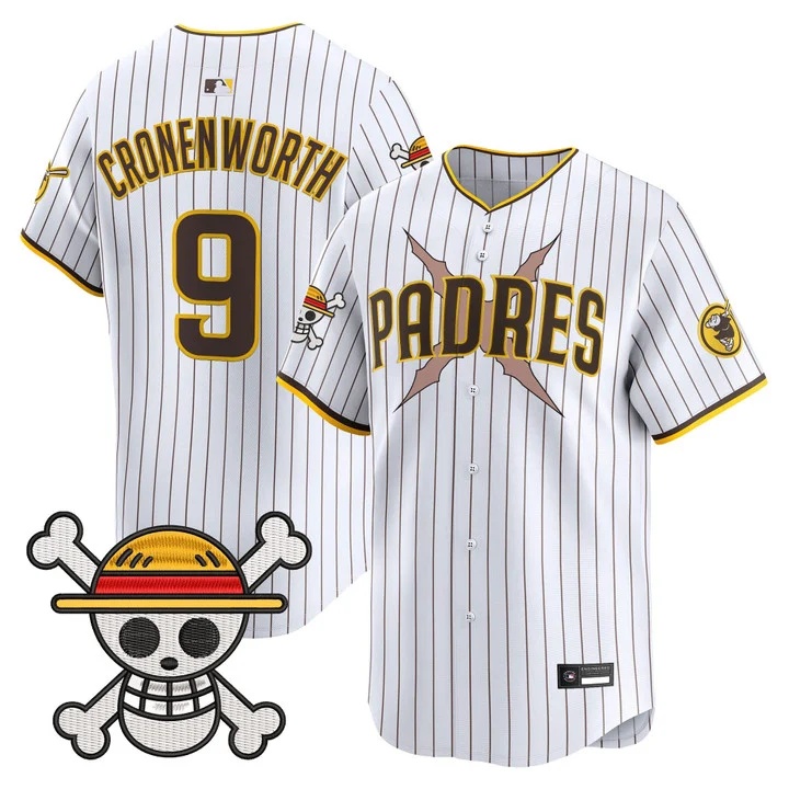 Men's Padres x One Piece Vapor Premier Limited Jersey white #9 Jake Cronenworth