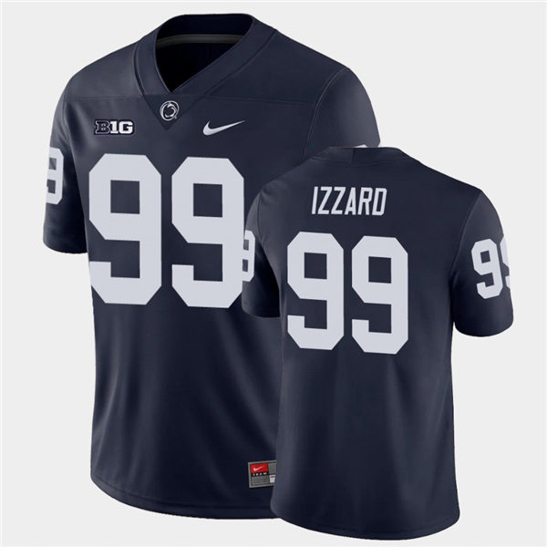 Men's Penn State Nittany Lions #99 Coziah Izzard Nike Navy with Name College Football Jersey