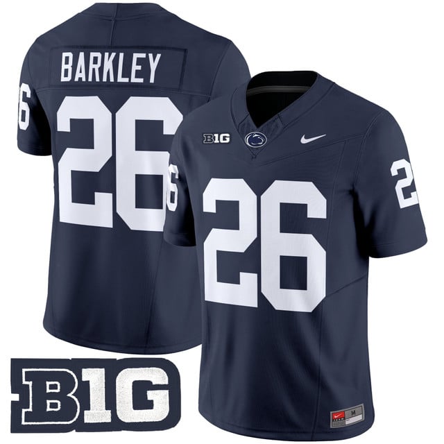 Men's Penn State Nittany Lions 2025 Vapor Limited Jersey navy #26 Saquon Barkley