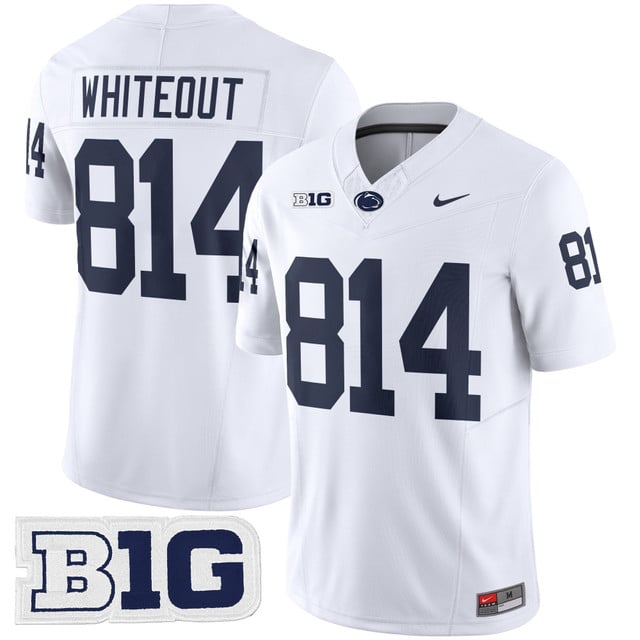 Men's Penn State Nittany Lions 2025 Vapor Limited Jersey white #814 Whiteout