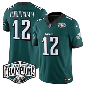 Men's Philadelphia Eagles #12 Randall Cunningham Green 2024 New NFC East Champions F.U.S.E. Vapor Untouchable Limited Stitched Football Jersey