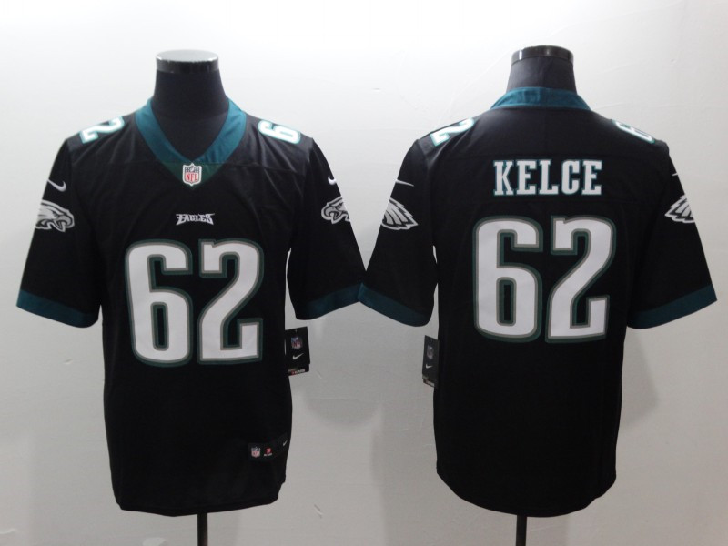 Men's Philadelphia Eagles #62 Jason Kelce Nike Black NFL Vapor Limited Jersey