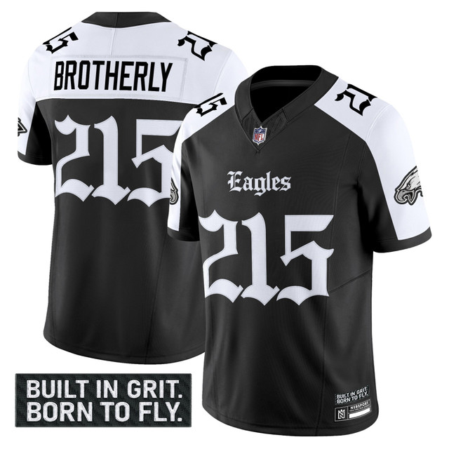 Men's Philadelphia Eagles 'Gothic Philly Edition' Vapor Limited Jersey V2 - All Stitched Alternate Brotherly 215
