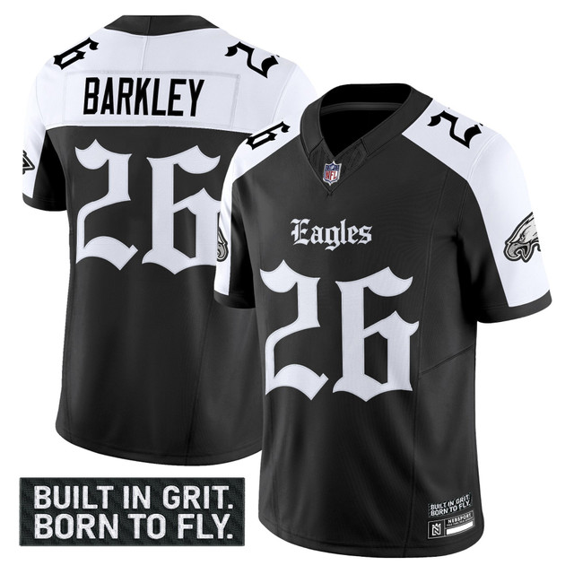 Men's Philadelphia Eagles 'Gothic Philly Edition' Vapor Limited Jersey V2 - All Stitched Alternate Saquon Barkley